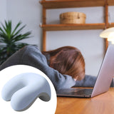 Maxbell Neck Cushion Non Slip Memory Foam for Men Women Desk Sleeping Napping Pillow blue
