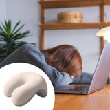 Maxbell Neck Cushion Non Slip Memory Foam for Men Women Desk Sleeping Napping Pillow white