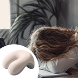 Maxbell Neck Cushion Non Slip Memory Foam for Men Women Desk Sleeping Napping Pillow white