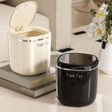 Maxbell Small Trash Can Stylish Convenient Counter Waste Basket for Home Car Kitchen White
