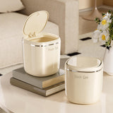 Maxbell Small Trash Can Stylish Convenient Counter Waste Basket for Home Car Kitchen White