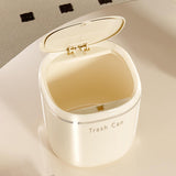 Maxbell Small Trash Can Stylish Convenient Counter Waste Basket for Home Car Kitchen White