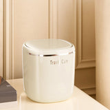 Maxbell Small Trash Can Stylish Convenient Counter Waste Basket for Home Car Kitchen White