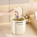 Maxbell Small Trash Can Stylish Convenient Counter Waste Basket for Home Car Kitchen White