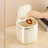 Maxbell Small Trash Can Stylish Convenient Counter Waste Basket for Home Car Kitchen White