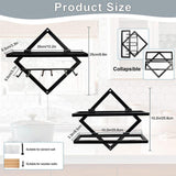 Maxbell Wall Mount Bottle Rack Metal Bottle Holder Stand for Apartment Household Bar Black with Cup Rack