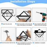 Maxbell Wall Mount Bottle Rack Metal Bottle Holder Stand for Apartment Household Bar Black with Cup Rack