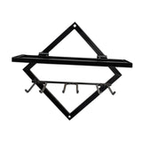 Maxbell Wall Mount Bottle Rack Metal Bottle Holder Stand for Apartment Household Bar Black with Cup Rack