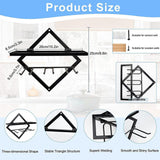 Maxbell Wall Mount Bottle Rack Metal Bottle Holder Stand for Apartment Household Bar Black with Cup Rack