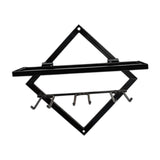 Maxbell Wall Mount Bottle Rack Metal Bottle Holder Stand for Apartment Household Bar Black with Cup Rack
