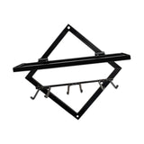 Maxbell Wall Mount Bottle Rack Metal Bottle Holder Stand for Apartment Household Bar Black with Cup Rack