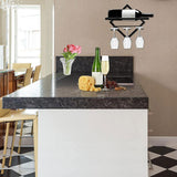 Maxbell Wall Mount Bottle Rack Metal Bottle Holder Stand for Apartment Household Bar Black with Cup Rack
