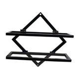 Maxbell Wall Mount Bottle Rack Metal Bottle Holder Stand for Apartment Household Bar Black No Cup Rack