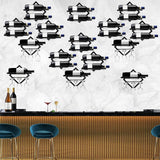 Maxbell Wall Mount Bottle Rack Metal Bottle Holder Stand for Apartment Household Bar Black No Cup Rack