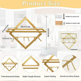 Maxbell Wall Mount Bottle Rack Metal Bottle Holder Stand for Apartment Household Bar Gold with Cup Rack