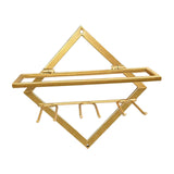 Maxbell Wall Mount Bottle Rack Metal Bottle Holder Stand for Apartment Household Bar Gold with Cup Rack