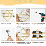 Maxbell Wall Mount Bottle Rack Metal Bottle Holder Stand for Apartment Household Bar Gold with Cup Rack