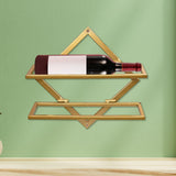 Maxbell Wall Mount Bottle Rack Metal Bottle Holder Stand for Apartment Household Bar Gold  No Cup Rack