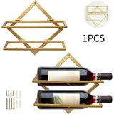 Maxbell Wall Mount Bottle Rack Metal Bottle Holder Stand for Apartment Household Bar Gold  No Cup Rack