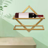 Maxbell Wall Mount Bottle Rack Metal Bottle Holder Stand for Apartment Household Bar Gold  No Cup Rack
