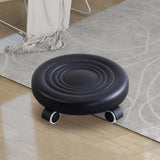 Maxbell Low Height Rolling Stool with Wheels Low Roller Seat for Home Office Bedroom Black