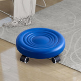 Maxbell Low Height Rolling Stool with Wheels Low Roller Seat for Home Office Bedroom Blue