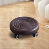 Maxbell Low Height Rolling Stool with Wheels Low Roller Seat for Home Office Bedroom Brown