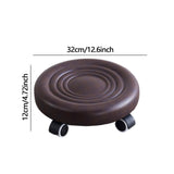 Maxbell Low Height Rolling Stool with Wheels Low Roller Seat for Home Office Bedroom Brown