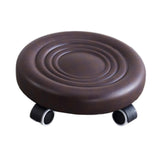 Maxbell Low Height Rolling Stool with Wheels Low Roller Seat for Home Office Bedroom Brown
