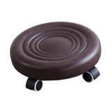 Maxbell Low Height Rolling Stool with Wheels Low Roller Seat for Home Office Bedroom Brown