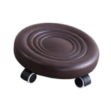 Maxbell Low Height Rolling Stool with Wheels Low Roller Seat for Home Office Bedroom Brown