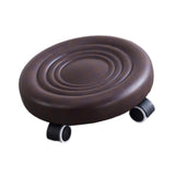 Maxbell Low Height Rolling Stool with Wheels Low Roller Seat for Home Office Bedroom Brown