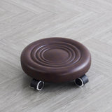 Maxbell Low Height Rolling Stool with Wheels Low Roller Seat for Home Office Bedroom Brown