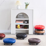 Maxbell Low Height Rolling Stool with Wheels Low Roller Seat for Home Office Bedroom Brown