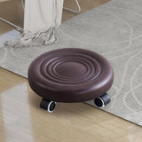 Maxbell Low Height Rolling Stool with Wheels Low Roller Seat for Home Office Bedroom Brown
