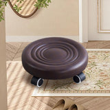 Maxbell Low Height Rolling Stool with Wheels Low Roller Seat for Home Office Bedroom Brown