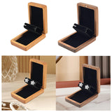 Maxbell Earring Stud Box Small Jewelry Organizer for Anniversary Engagement Birthday Walnut