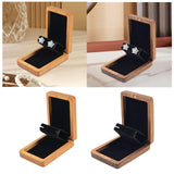 Maxbell Earring Stud Box Small Jewelry Organizer for Anniversary Engagement Birthday Walnut