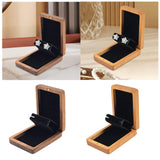 Maxbell Earring Stud Box Small Jewelry Organizer for Anniversary Engagement Birthday Walnut