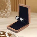 Maxbell Earring Stud Box Small Jewelry Organizer for Anniversary Engagement Birthday Walnut