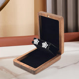 Maxbell Earring Stud Box Small Jewelry Organizer for Anniversary Engagement Birthday Walnut