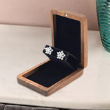 Maxbell Earring Stud Box Small Jewelry Organizer for Anniversary Engagement Birthday Walnut