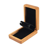 Maxbell Earring Stud Box Small Jewelry Organizer for Anniversary Engagement Birthday Cherry Wood