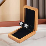 Maxbell Earring Stud Box Small Jewelry Organizer for Anniversary Engagement Birthday Cherry Wood
