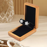 Maxbell Earring Stud Box Small Jewelry Organizer for Anniversary Engagement Birthday Cherry Wood