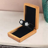 Maxbell Earring Stud Box Small Jewelry Organizer for Anniversary Engagement Birthday Cherry Wood