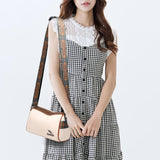 Maxbell Women Crossbody Bag with Zipper Fashion Handbag for Shopping Street Holidays Beige White