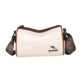 Maxbell Women Crossbody Bag with Zipper Fashion Handbag for Shopping Street Holidays Beige White