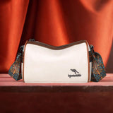 Maxbell Women Crossbody Bag with Zipper Fashion Handbag for Shopping Street Holidays Beige White