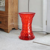 Maxbell Accent Stool Shoe Changing Contemporary Home Decoration Stepstool Side Table Red